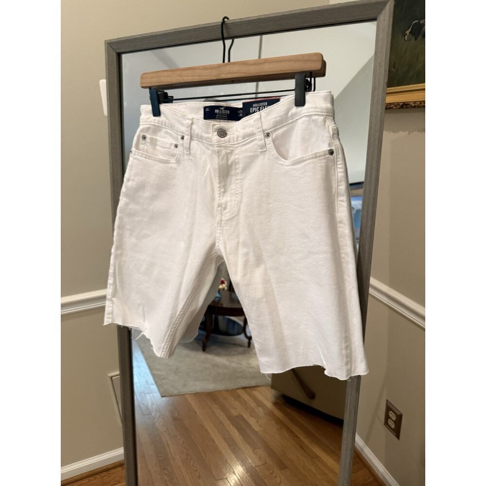 Hollister Mens White Denim Jean Shorts W29 Length 30 NWT